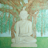 Poonas Buddha - acrilico su tela / acrylic on canvas, cm 100x140  (2008)